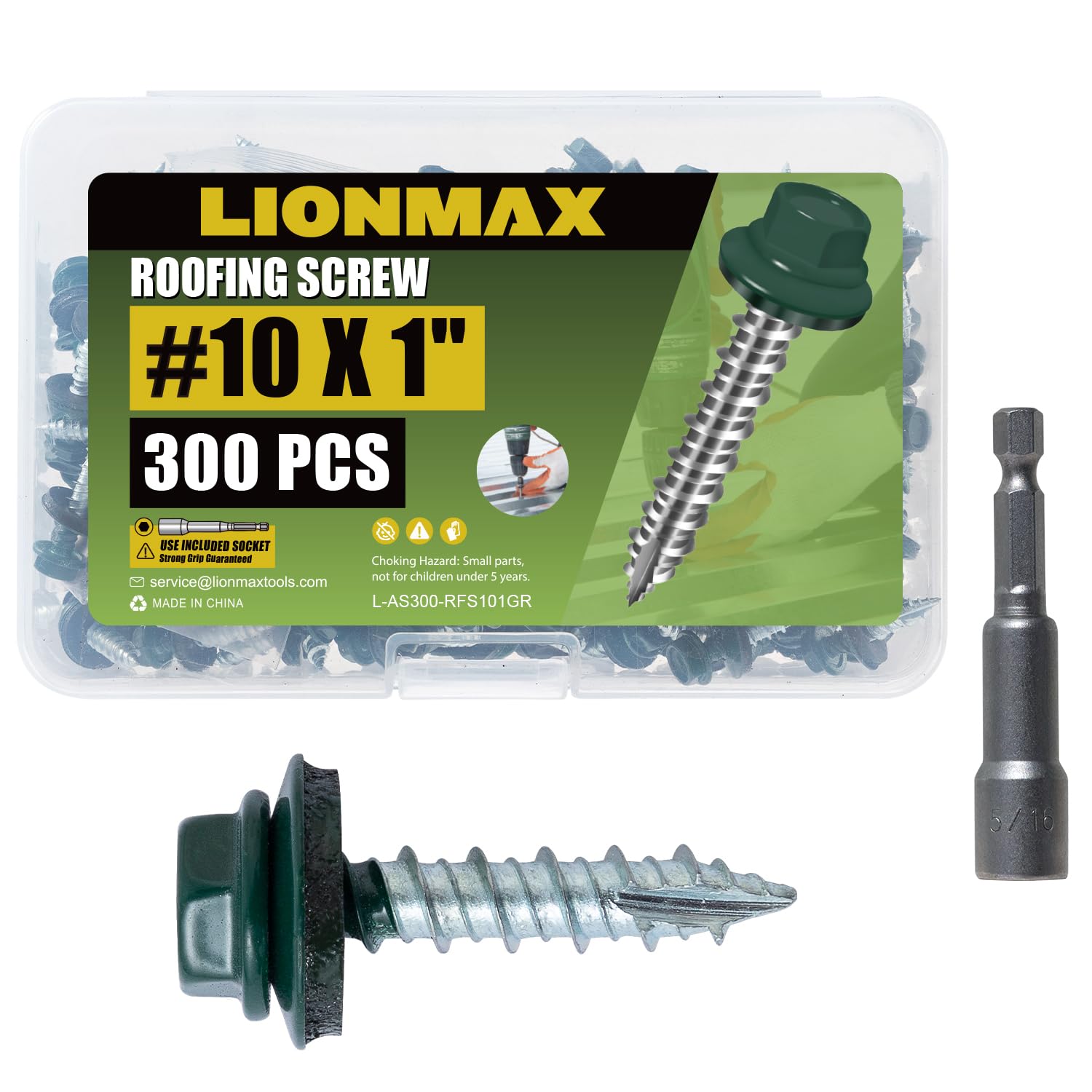 LIONMAX Metal Roofing Screws - 300 PCS -21
