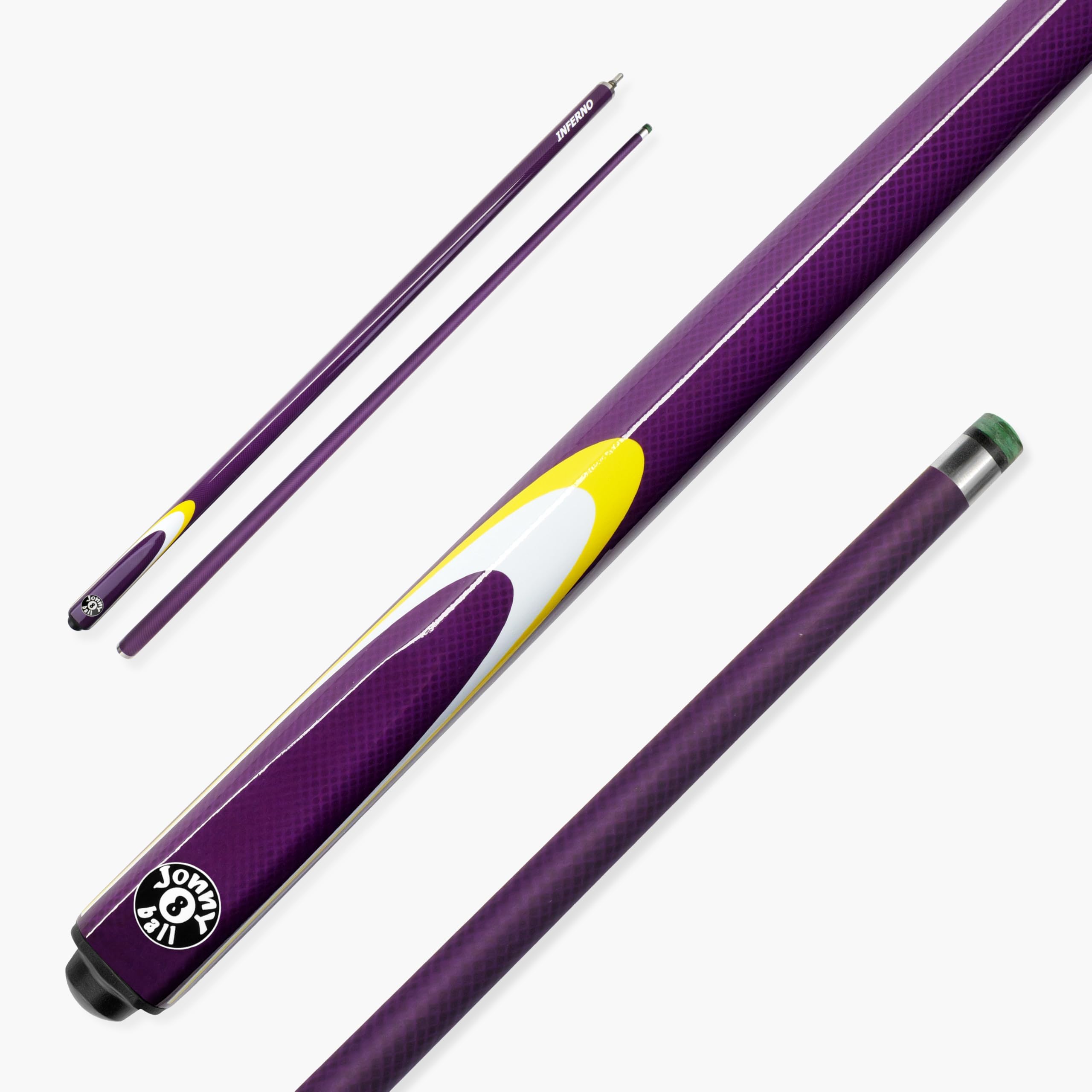 Inferno 2 Piece Fiberglass Snooker & Pool Cue - 9.5mm Layered Tip