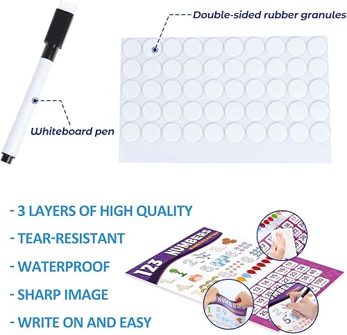 Miniatura 4 de NymphFable Set of 12 Educational Posters for Toddlers, Pre K Learning Posters for Toddlers, Nursery Homeschool Kindergarten Classroom Supplies