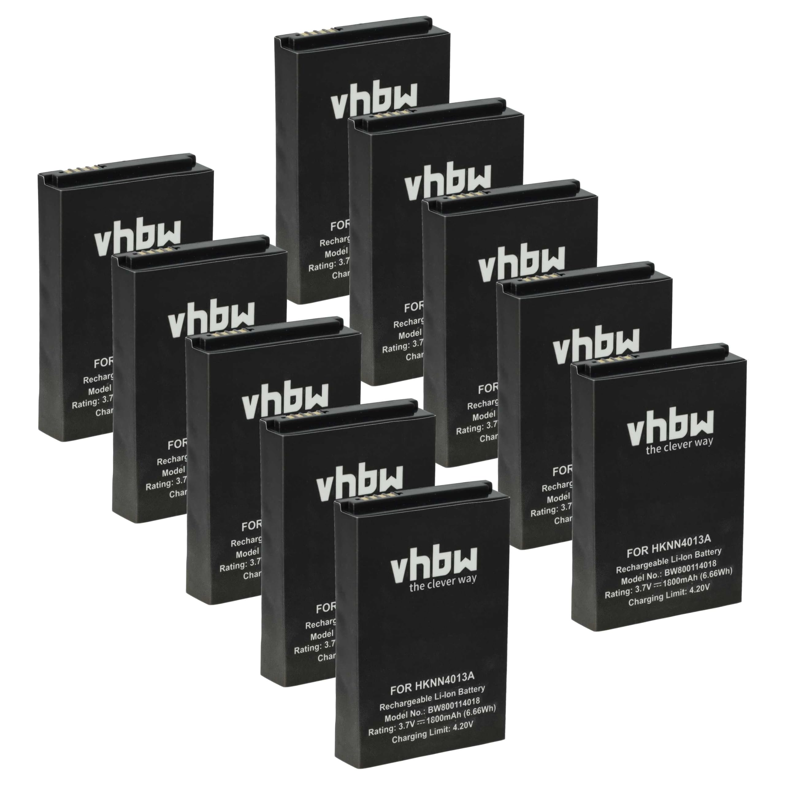 vhbw 10 x akumulator zamienny do Motorola SNN5762A, SNN5782B, SNN5765, SNN5782, SNN5819, SNN5762 do radia (1800 mAh, 3,7 V, Li-Ion)