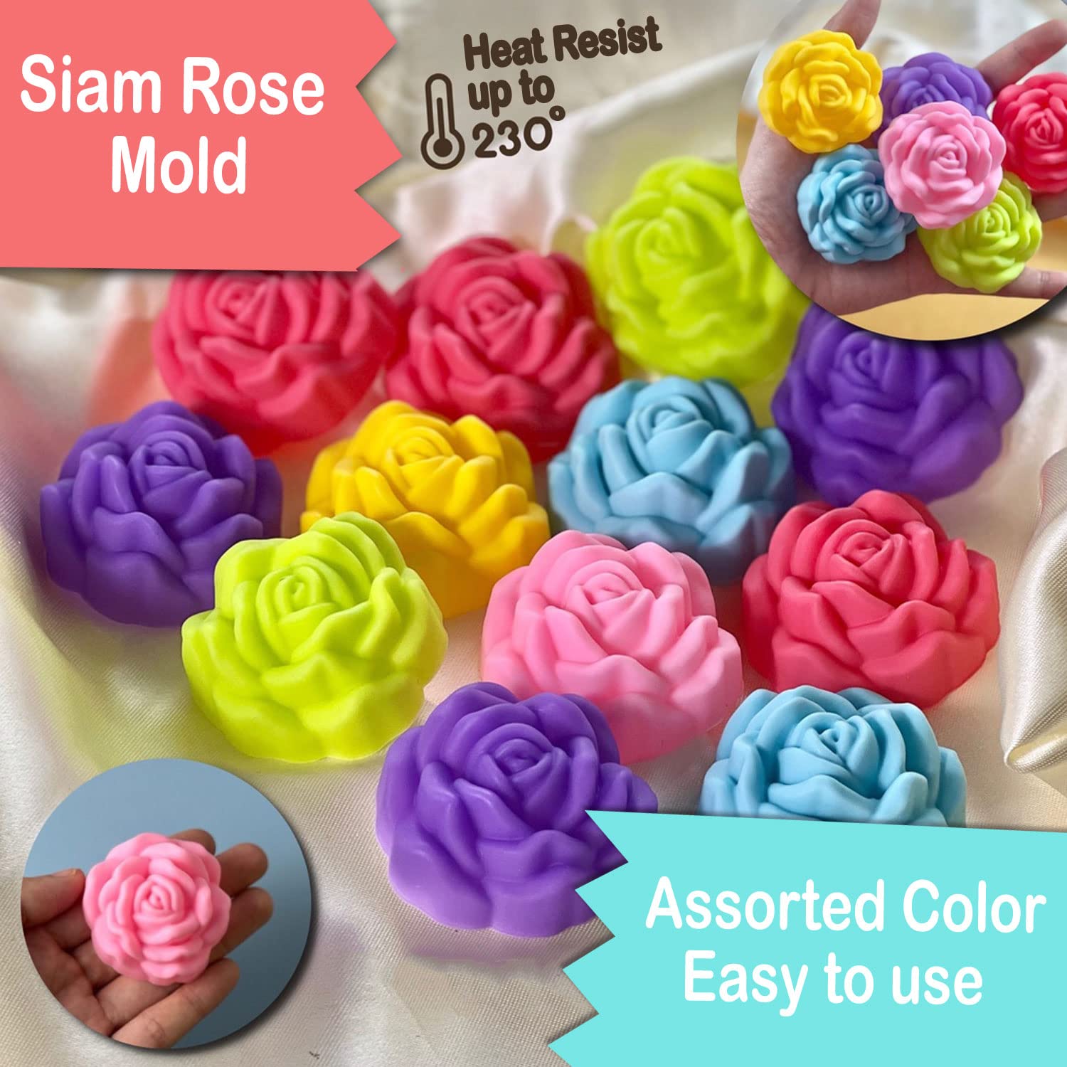 2 stuks bloem vorm siliconen mallen Rose bloem vormen cake chocolade maken mallen 3D bloem mallen voor wax smelt roos bloem mallen voor bakken Cupcake Topper Dessert decoratie