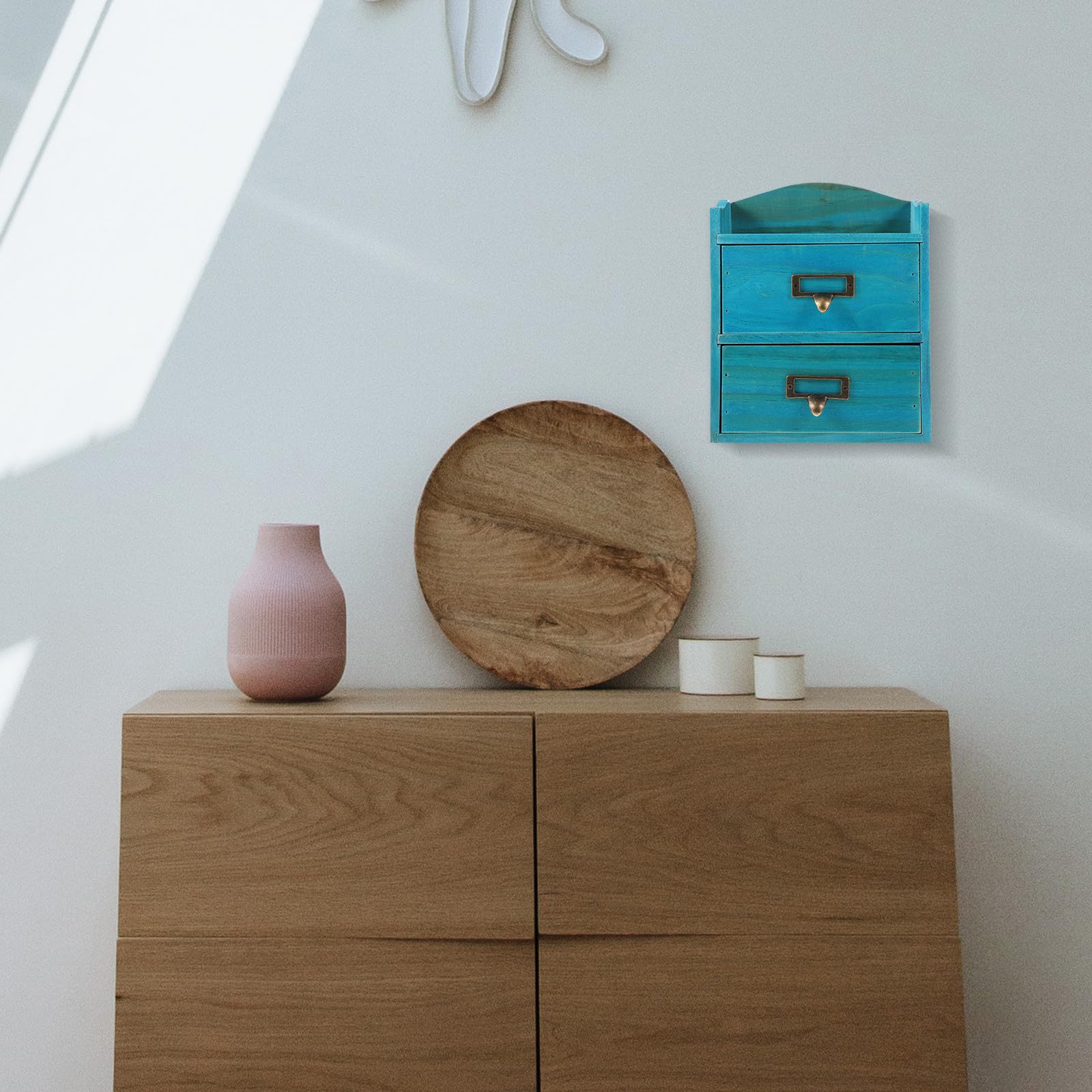 MAGICLULU Organizer Contenitore Multipurpose a 2 Livelli in Legno per e Cosmetici da Scrivania per Camerette e Spazi Piccoli