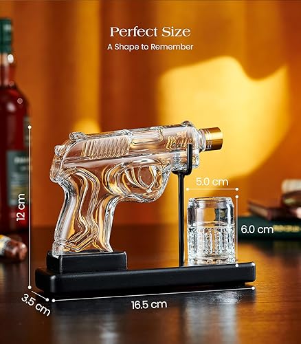 Miniatura 2 de Regalos de cumpleaños para hombres, papá, juegos de decantadores de whisky Kollea Gun para hombres, vaso de chupito, idea de regalo divertida para