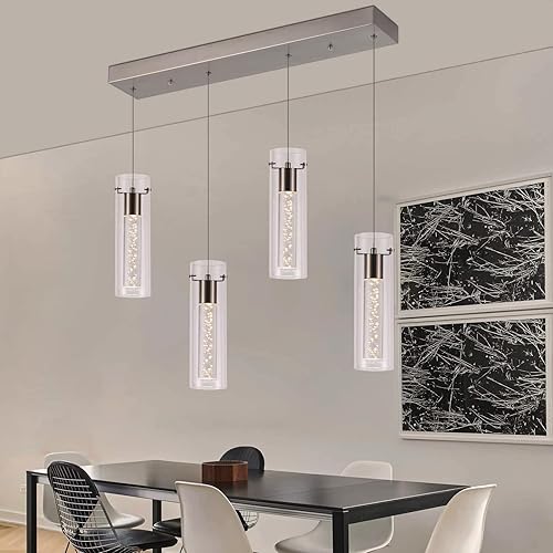 Miniatura 81 de Lámpara de techo colgante, iluminación LED de cocina, luces colgantes de cristal para isla de cocina, lámpara colgante de cocina moderna con vidrio