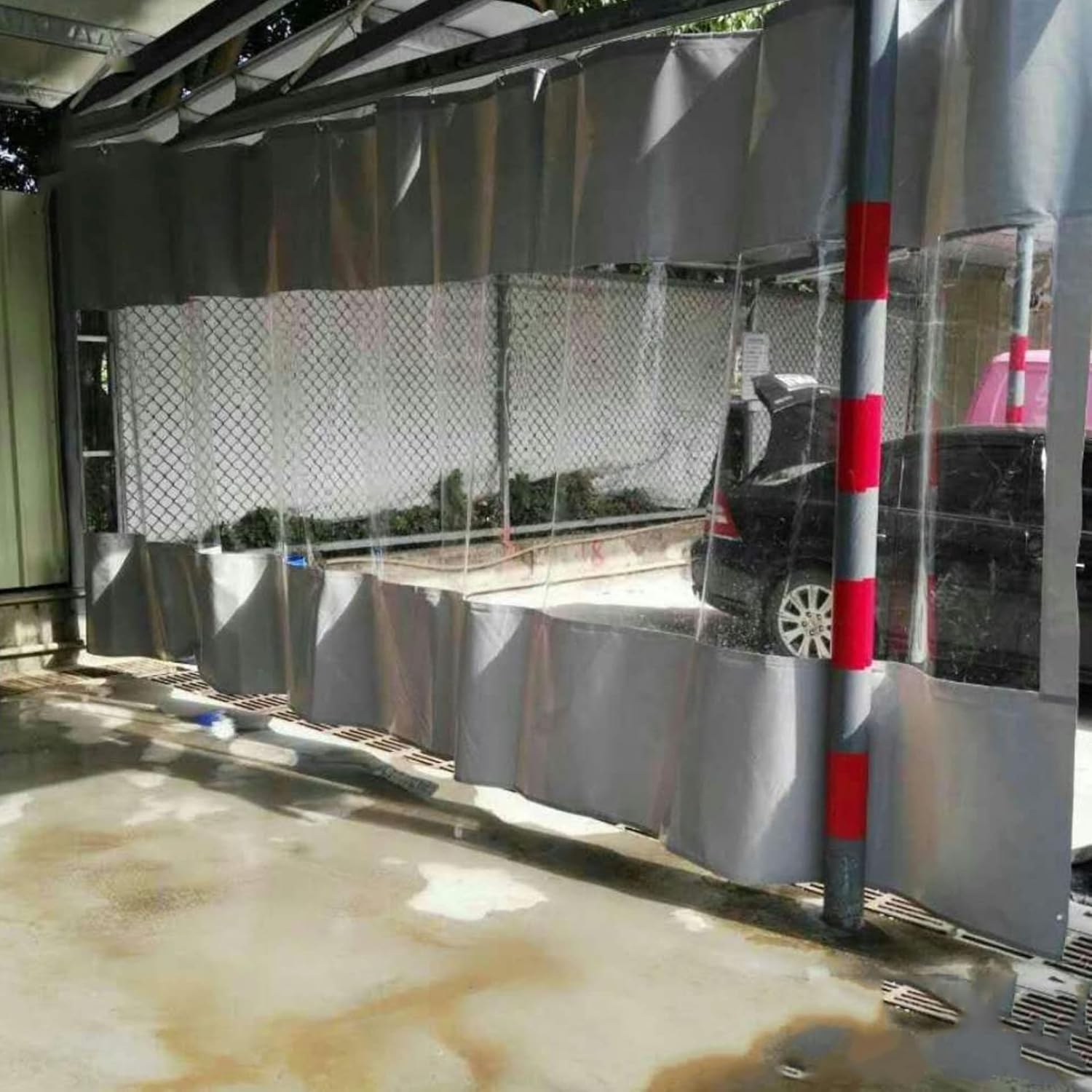 Vinyl Sheeting Sun Protection Outdoor Clear Tarp Easy to Fold Tarpaulin Waterproof, for Gazebo, Balcony, Greenhouse Insulation(1x2m/3.3x6.6ft)