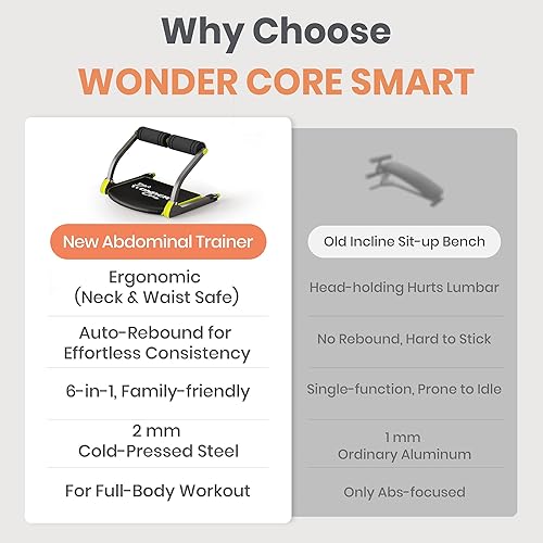 Vista 6 de Wonder Core Smart, Ab Machine, Ab Workout Equipment, Sit Up Machine & Exercise Equipment, Ab Crunch Machine for Stomach Workout, Ab Core Trainer