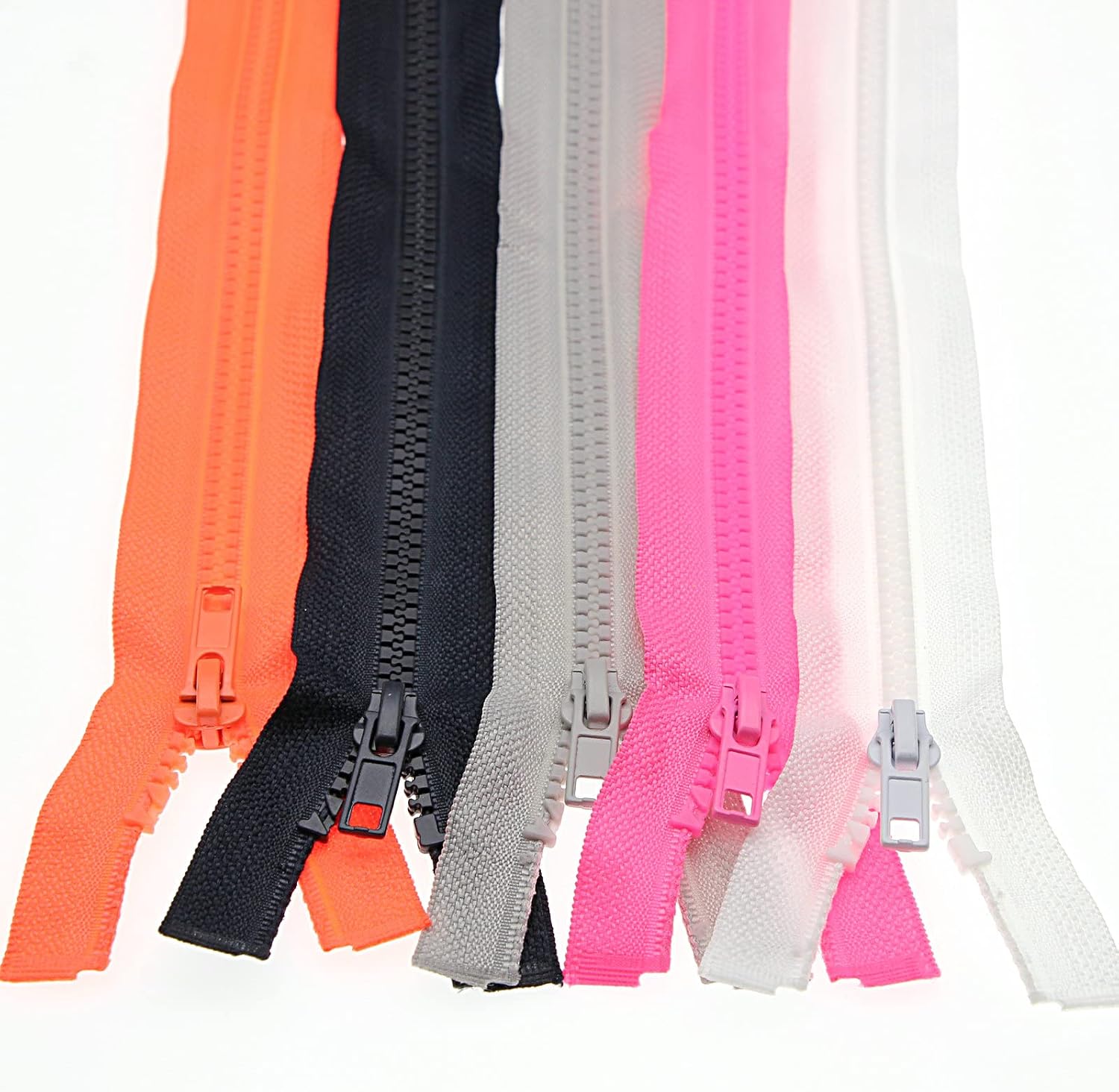 #5 18 Inch Separating Zippers Bulk 10 Colors Mixed Zipper for Sewing Craft,Jacket,Coat,Bags,Purses, Heavy Duty Plastic Resin Zipper (10 PCS/Pack,1 PC per Color) SHUNLI