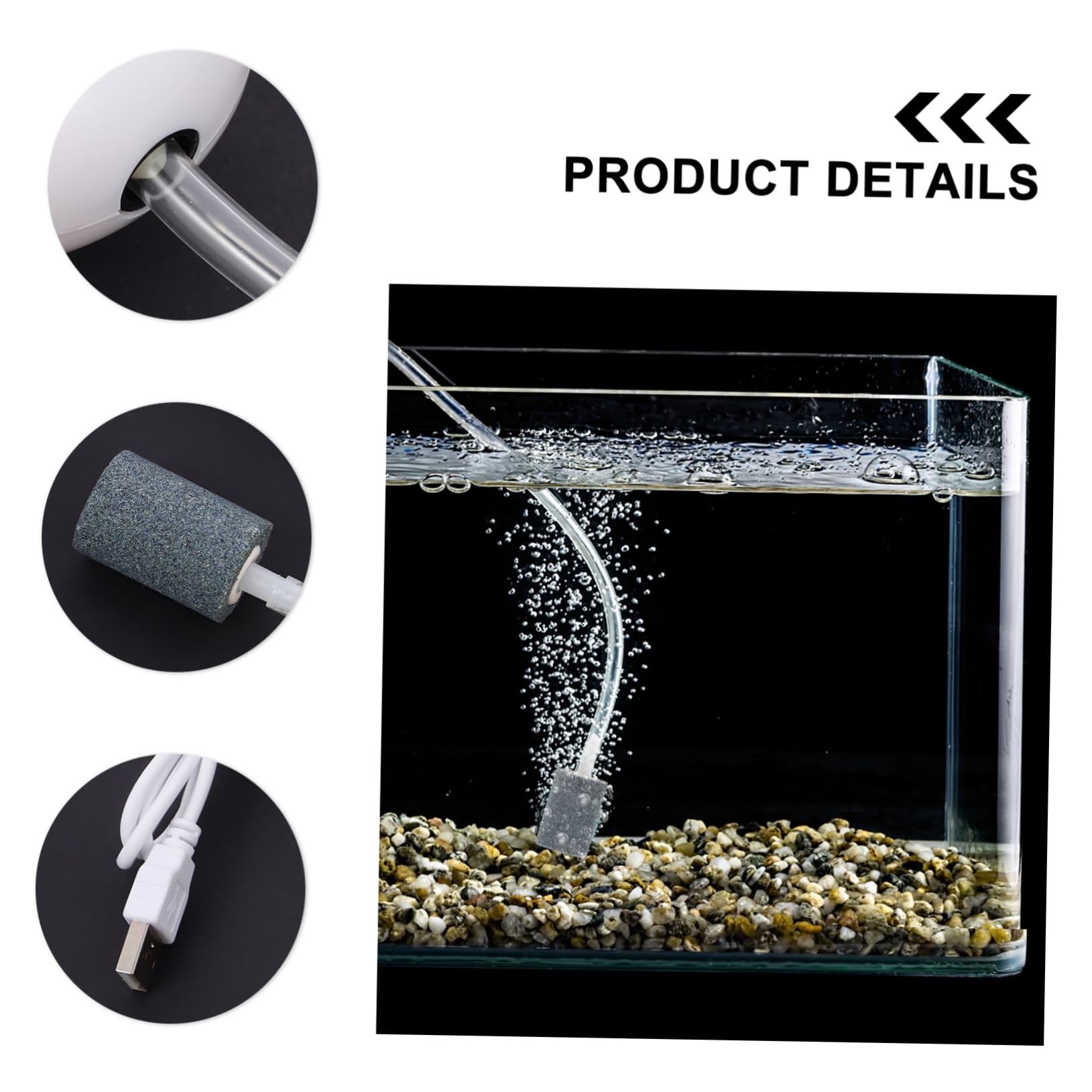 Sosoport tragbare luftpumpe USB Sauerstoffpumpe Aquarium Luftpumpe Tragbare Aerator Pumpe USB- -Tank - Mini Aquariumbelüfter Abs Weiß