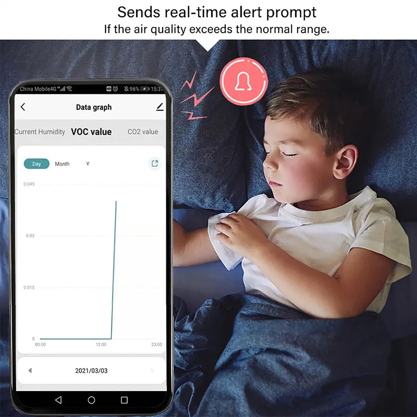Monitor Qualità Aria WiFi Tuya - Rilevatore CO2, HCHO, VOC, Temperatura, Umidità, Per Casa E Ufficio - Foto 5