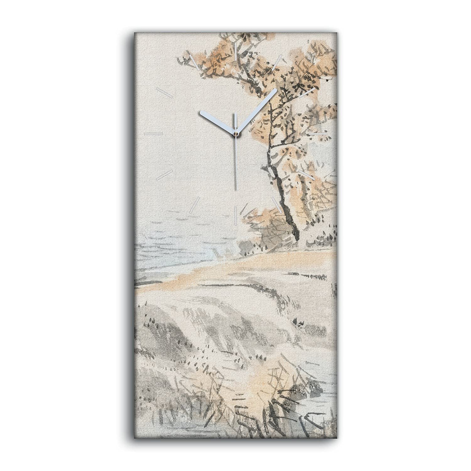 Horloge sur toile 30x60cm pour art mural de salon et image art moderne