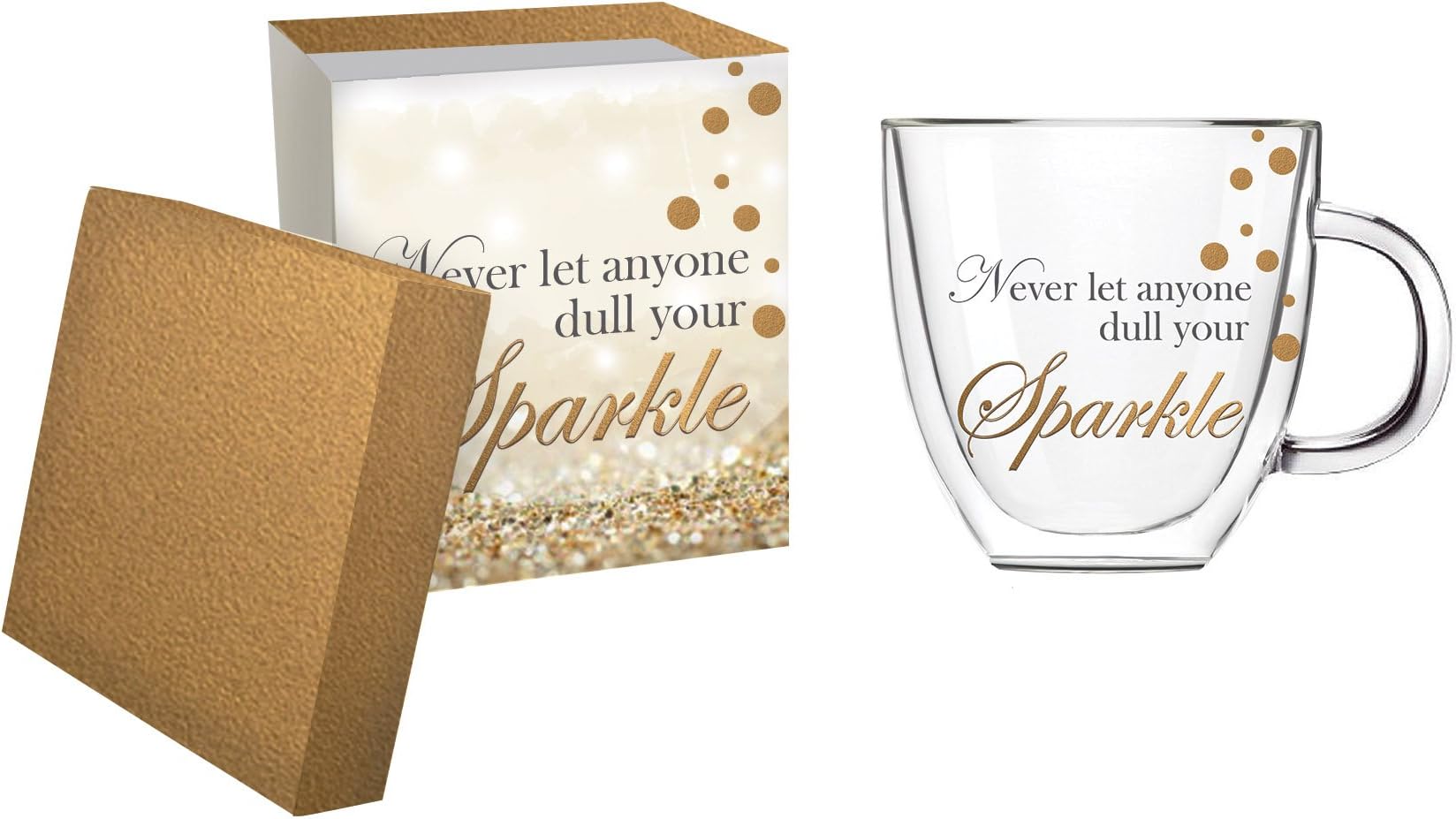 Cypress Home Sparkle Glass Coffee Cup, 12 ounces