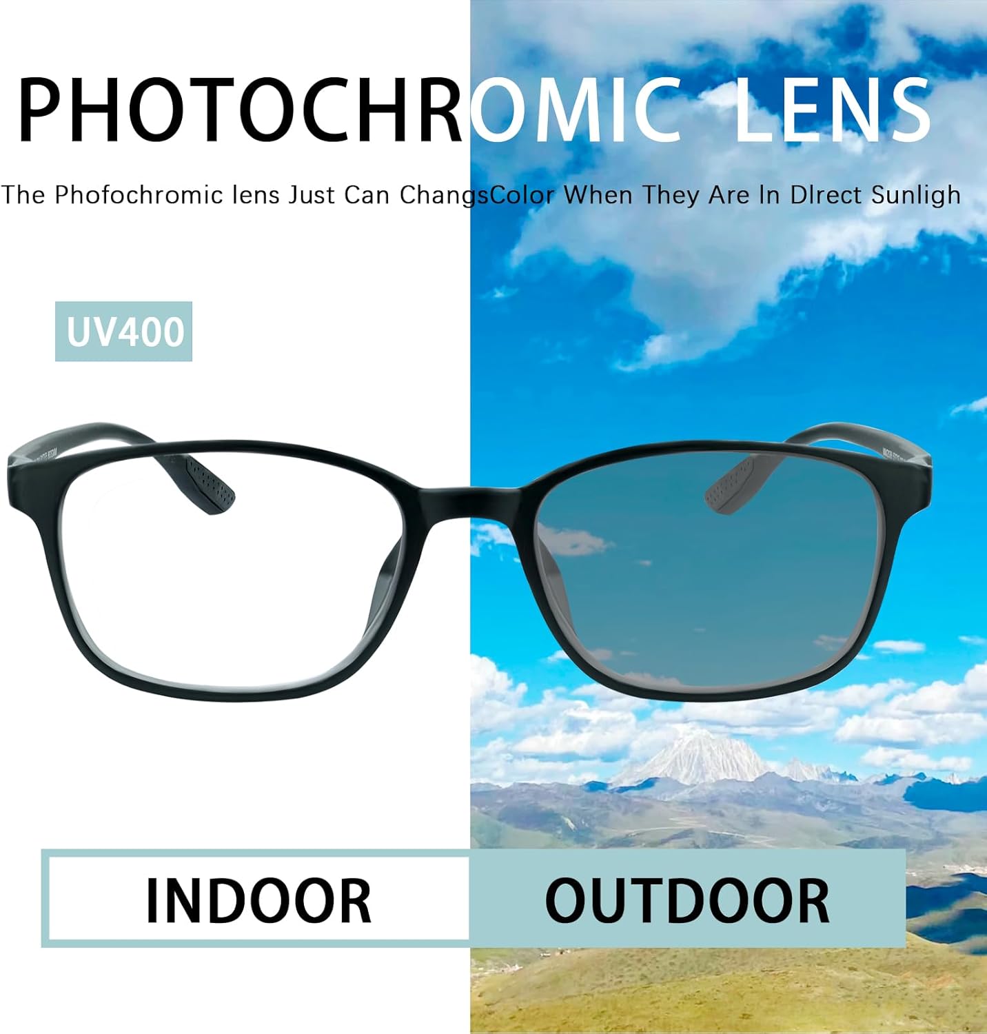 Photochromic Multifocus Reading Glasses Progressive Readers for Women TR90 Multifocal Reading Glasses for Men - Image 2