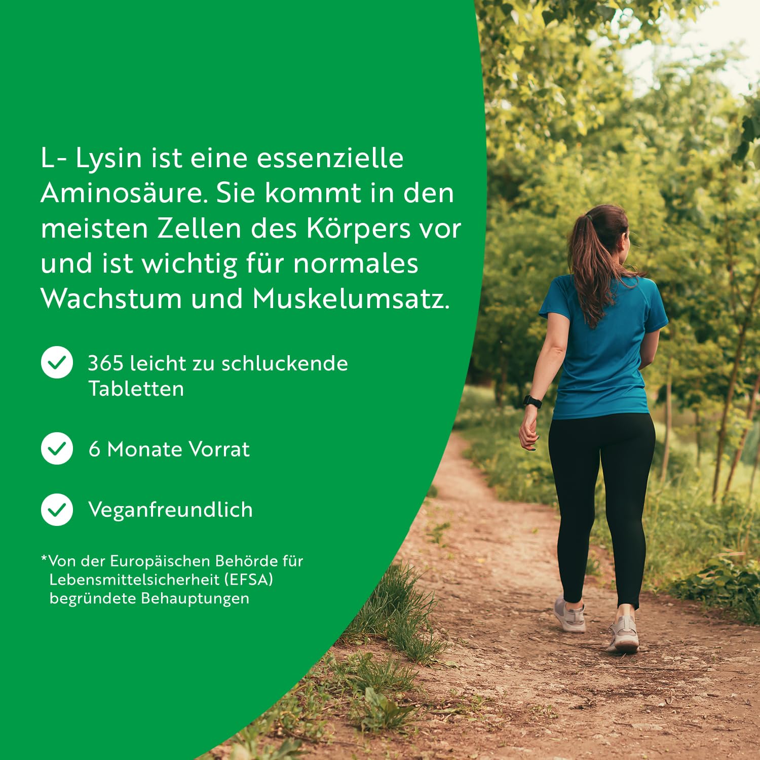 L-Lysin Tabletten Hochdosiert mit 2200 mg pro Tagesdosis - 365 Tabletten (6 Monate) - Essentielle Aminosäure - Aus pflanzlicher Fermentation - Laborgeprüft - für Vegetarier geeignet - Nutravita