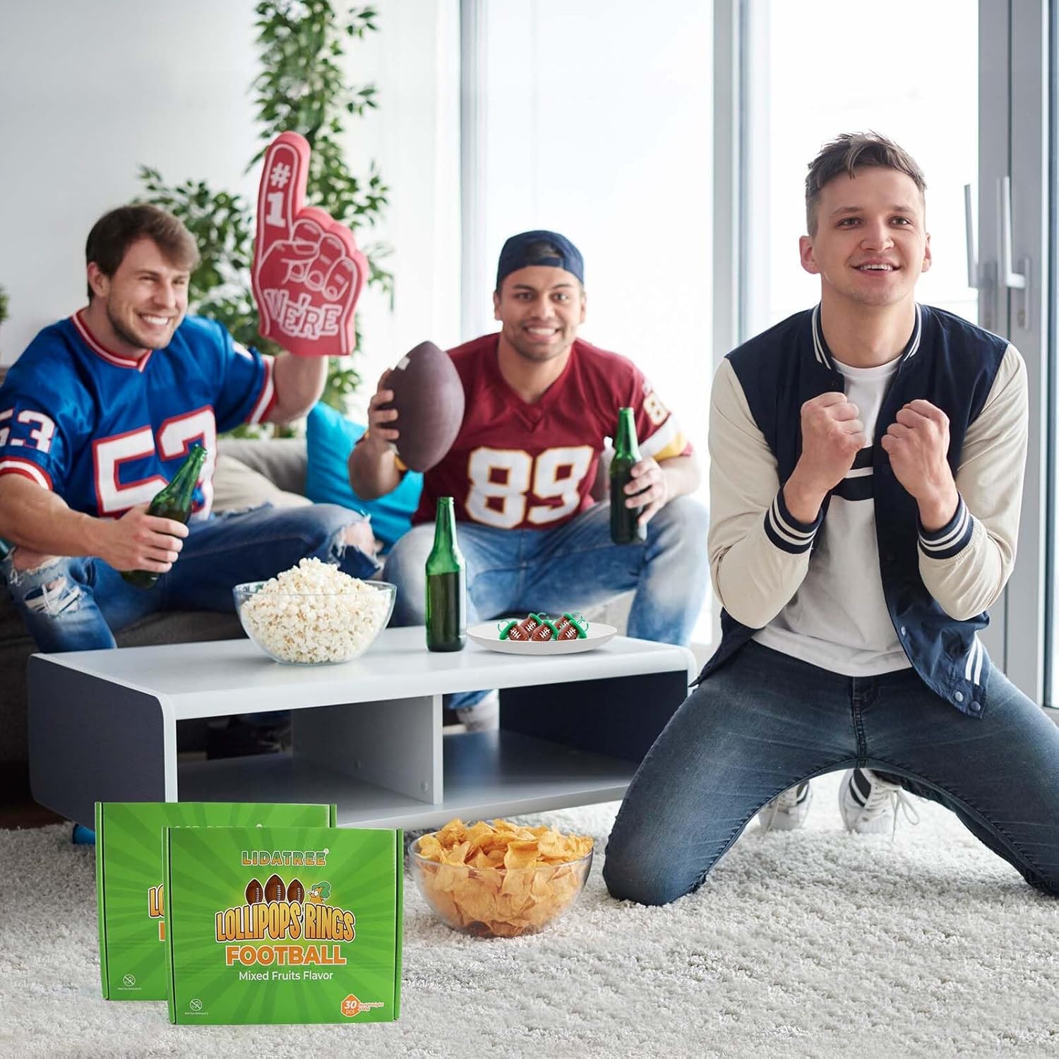 Football Ring Lollipops,Suckers Individually Wrapped Bulk for Birthday Party Candy Favors,Sports Ball Shaped Goodie Bag Fillers,30 Count - Image 7