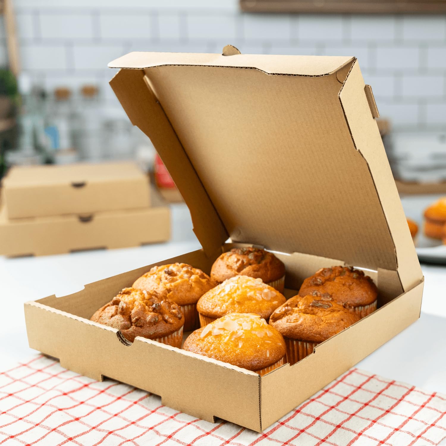 Scatole Per Pizza Da 12x12x2 Pollici - Confezione Da 50 Unit&agrave; In Cartone Kraft Bianco