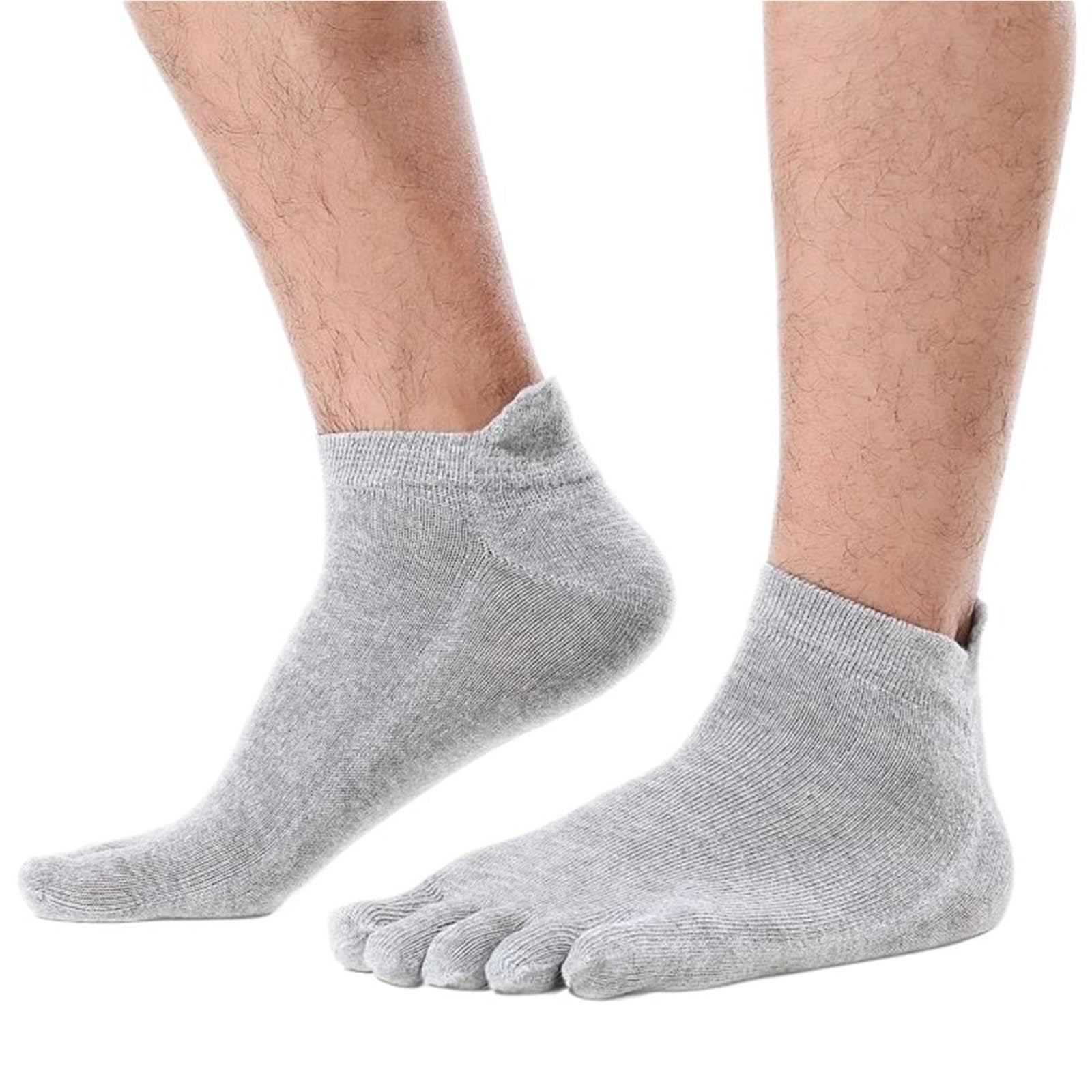 IRFHDCX Toe Socks 3 Pair Socks Solid Color Cotton Toe Summer Winter Five / 5 Finger Business Sock(Color 03)
