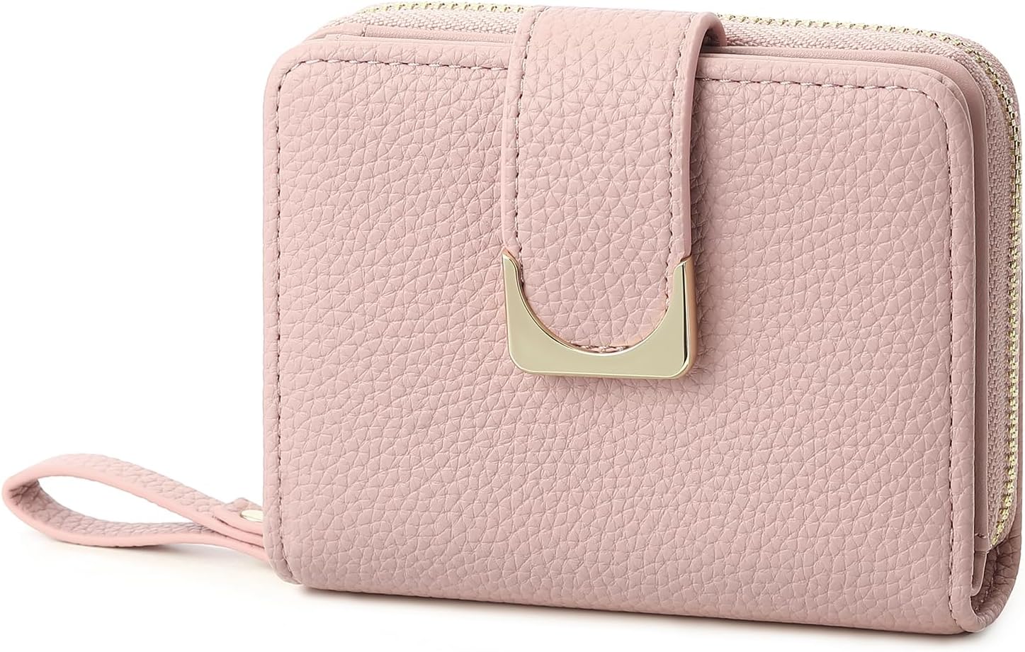 Small Wallet for Women RFID Blocking Leather Compact Bifold Wallets with Zipper Coin Pocket and ID Window