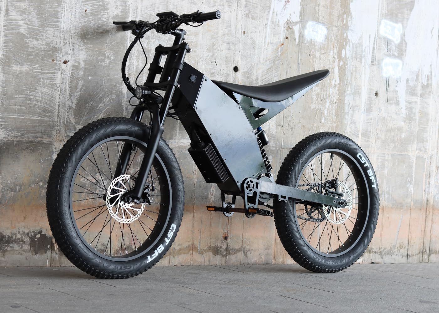 KEYU F4 Enduro Middle Motor Chain Drive Ebike Frame kit Parts Electric Road Bike Frame Carbon Fiber Stealth Bomber Frame Kit with Middle Motor and Chain Drive Rear Wheel Front Wheel fronk Fork etc.