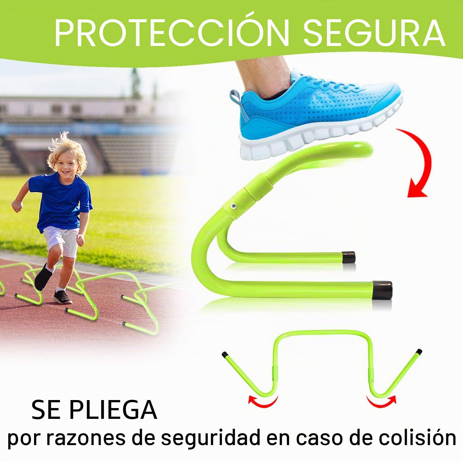 LZQ Valla de coordinación de fútbol, obstáculos de entrenamiento de altura ajustable, 6 unidades