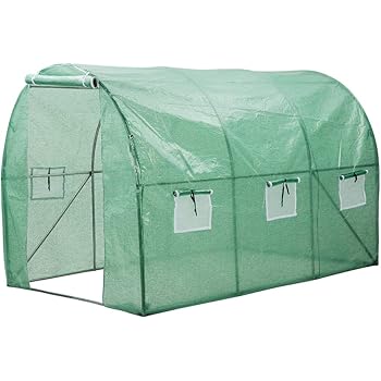 Finether Gewachshaus Pflanzenhaus Foliengewachshaus Tomatenhaus Garten Treibhaus Mit 6 Fenster Folientunnel Folienhaus Folienzelt Ca 6m Fur Zimmerpflanzen Kraut Blume 300x200x200cm Amazon De Garten