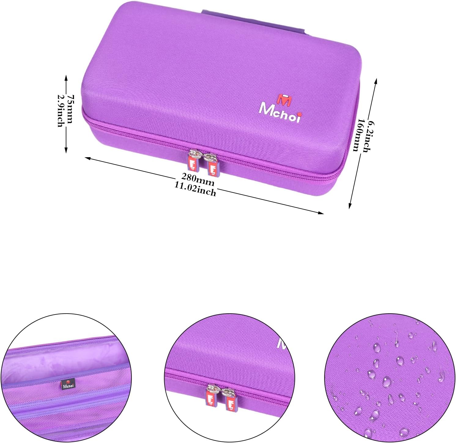 Mchoi Hard Storage Case Fits for Halo Bolt Air+ 1750 / Halo Bolt Ultimate 2.0/ Halo Bolt Ultimate 3.0 / Air 58830 / Air + 55500/58830/44400/57720 Emergency Power Kit Holder, Case Only (Purple) - Image 8