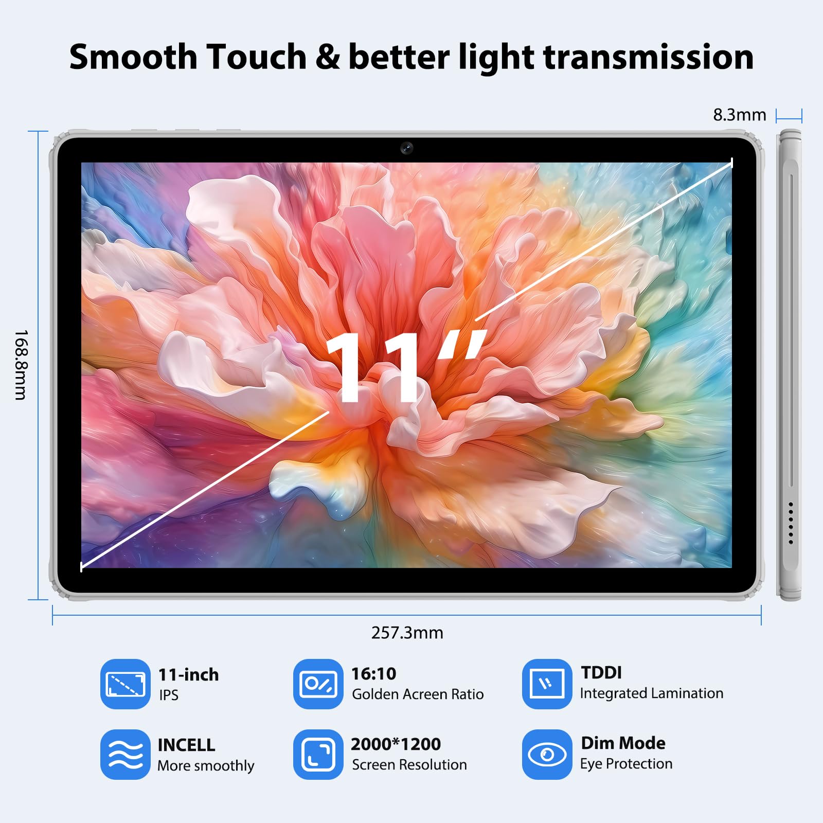 PIXGOOD 2025 2K Tablet 11 Pollici con Android 15, 36GB+256GB, INCLL 2000 * 1200, Octa Core, 13MP+8MP, WidevineL1/9000mAh/5G WiFi/BT5.0/OTG/GPS- Tablet in offerta con tastiera(Grigio)