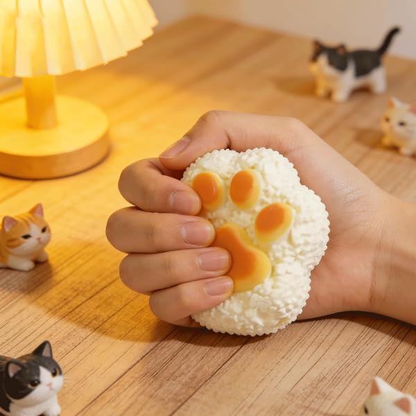 水感ぷにぷに スクイーズおもちゃ めろジョイ スクイーズ TPR素材 低反発 かわいい 握る ストレス解消グッズ 洗える 静音 フィジェットトイ ギフト (猫の足) [並行輸入品] - 4