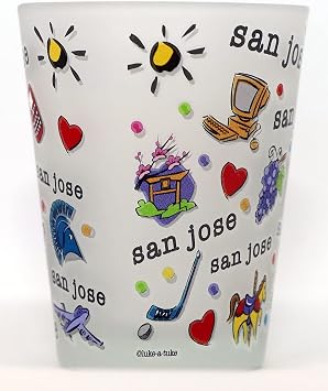 World By Shotglass San Jose California Expressions Frosted Shot Glass