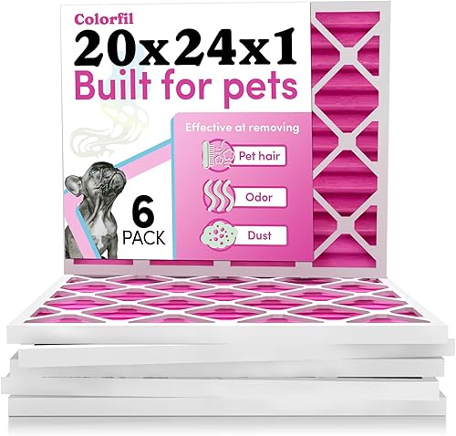 Miniatura 49 de Colorfil - Filtro de aire de 16 x 25 x 1 pulgadas, filtros que cambian de color para olores de gatos y perros, filtro de CA MERV 8 para pelo y polvo