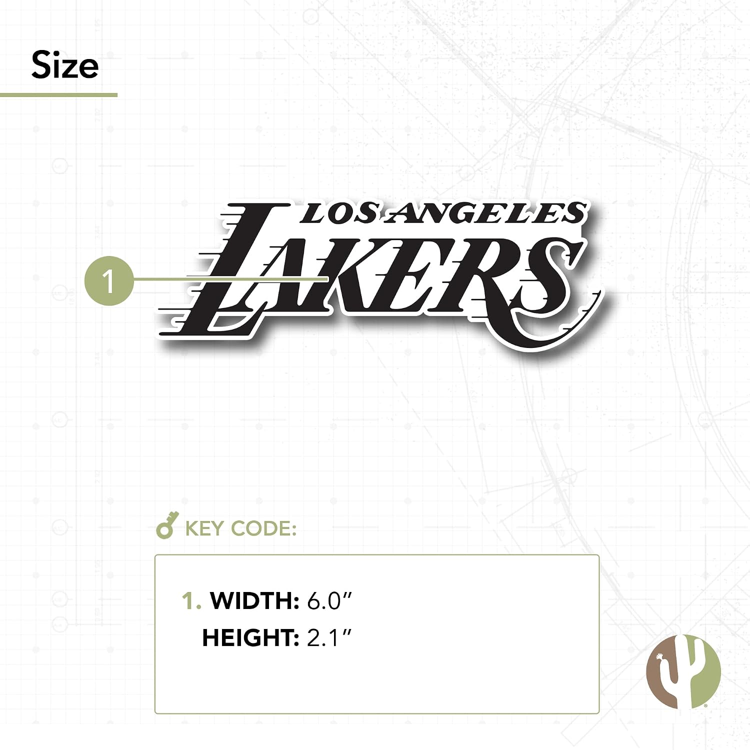 Desert Cactus Los Angeles Lakers Sticker LA Lakers NBA Officially Licensed Vinyl Decal Laptop Water Bottle Car Scrapbook (Individual 1)