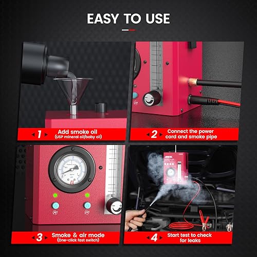 Miniatura 6 de ANCEL S2000 Automotriz EVAP Detector de fugas al vacío Kit completo con control de humo y aire, probador de fugas de automóvil con humo potente