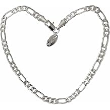 LIFETIME JEWELRY 4mm Figaro Chain Ankle Bracelet - Gold Anklets for Women - 24k Real Gold Plated - Made in USA with Lifetime Replacement