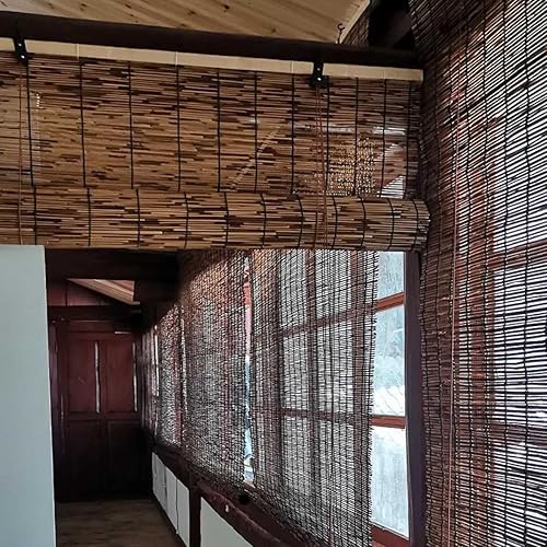 Miniatura 7 de Persianas enrollables de bambú para dormitorio, cortinas enrollables de bambú para interiores, ventana semi opaca, cortina de bambú de oficina