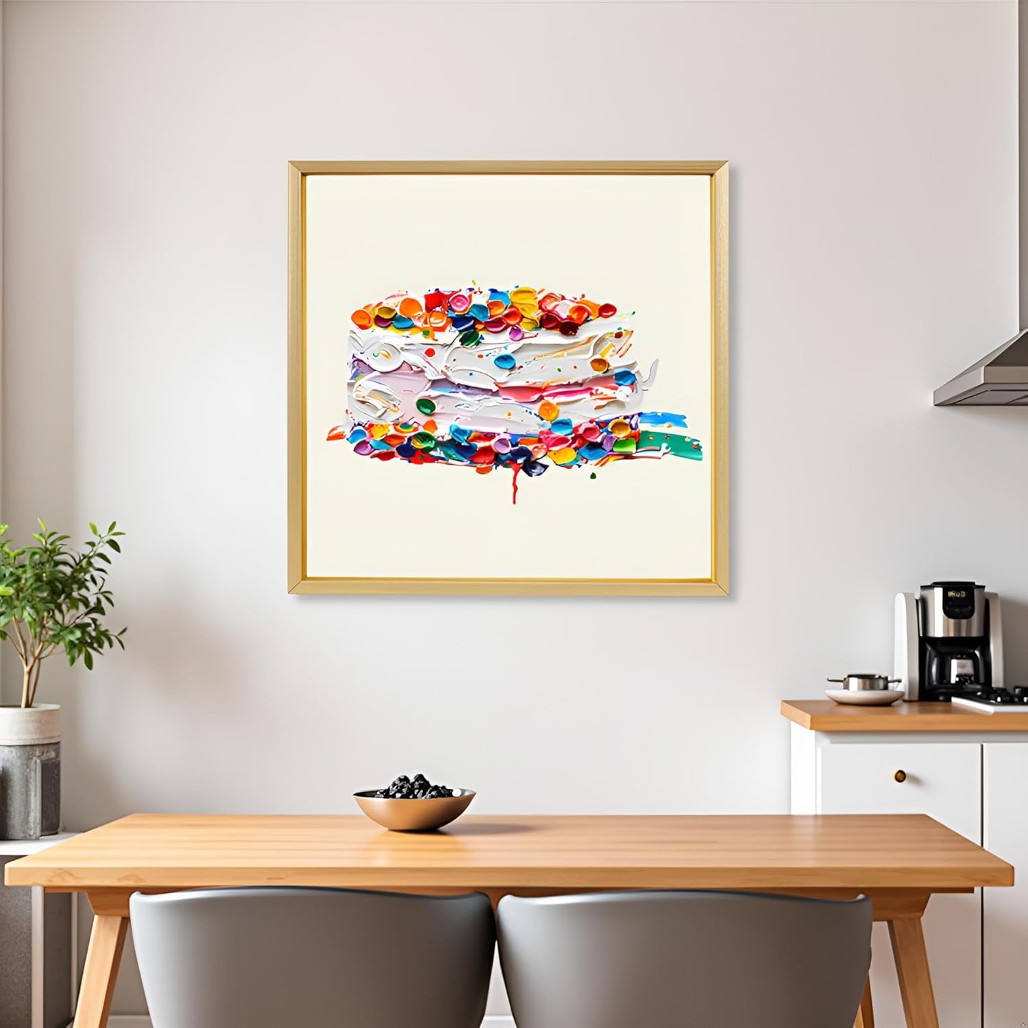Canvas Floater Frames for 12"x12"Canvas Paintings,Square Canvas Frame,Floating Frames for Canvas with 0.6"~0.9" Deep for Wall Decor Oil Painting (Gold)