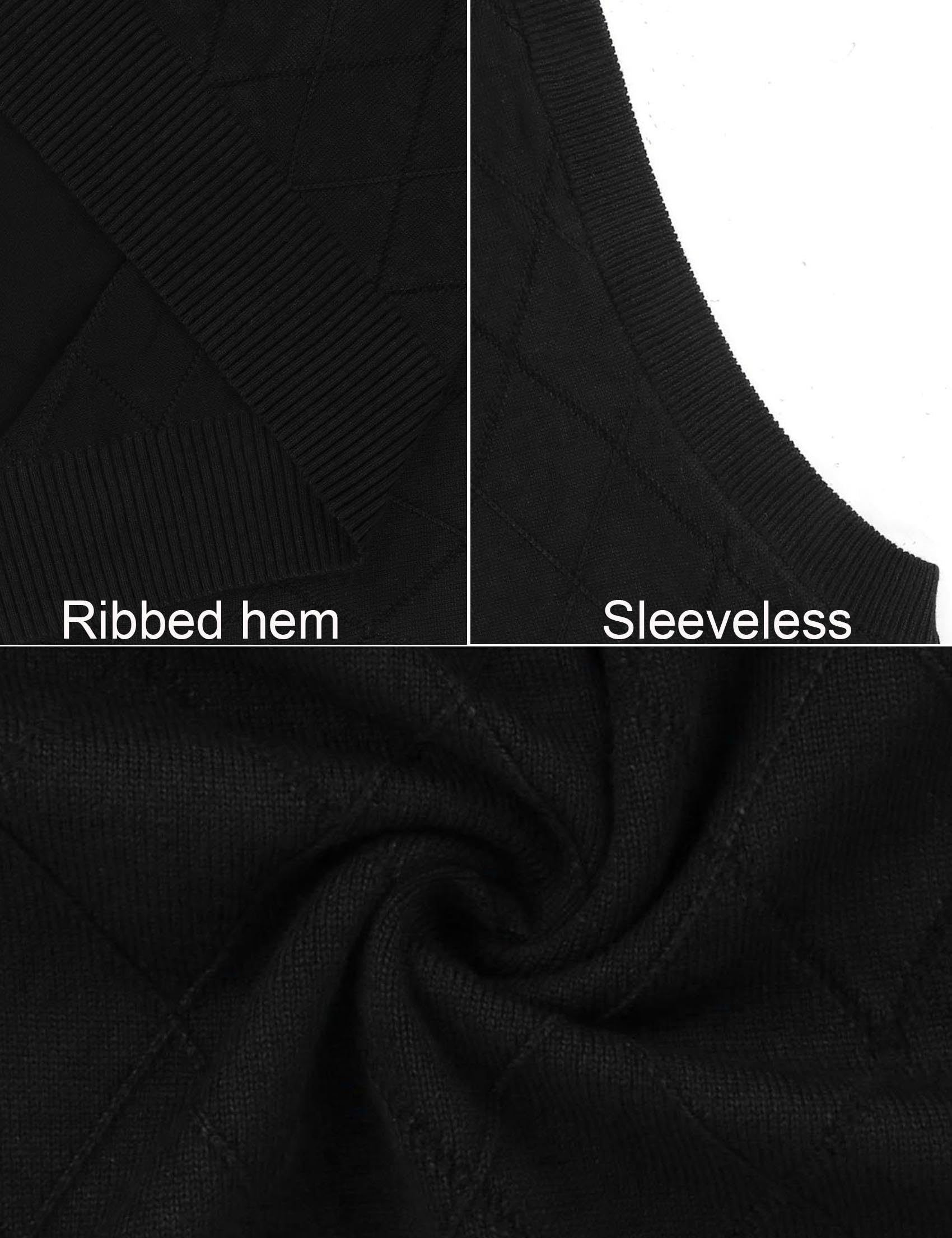Sykooria Gilet Maglione da Uomo con Scollo V Maglioncino Smanicato Senza Maniche Pullover Gilet Cotone in Maglia Invernale Maglioni e Cardigan da Uomo Casual