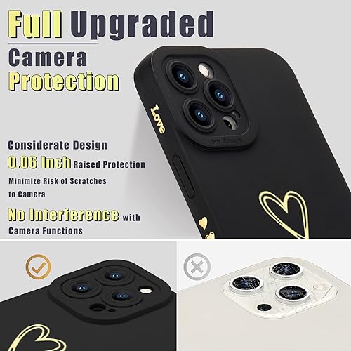 Miniatura 4 de Teageo Funda compatible con iPhone 12 Pro Max de 6.7 pulgadas para mujeres y niñas, bonito corazón de lujo funda protectora suave antiarañazos para