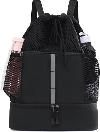 Uhelper Drawstring Gym Backpack, Sports Cinch Sack, Swimming & Travel