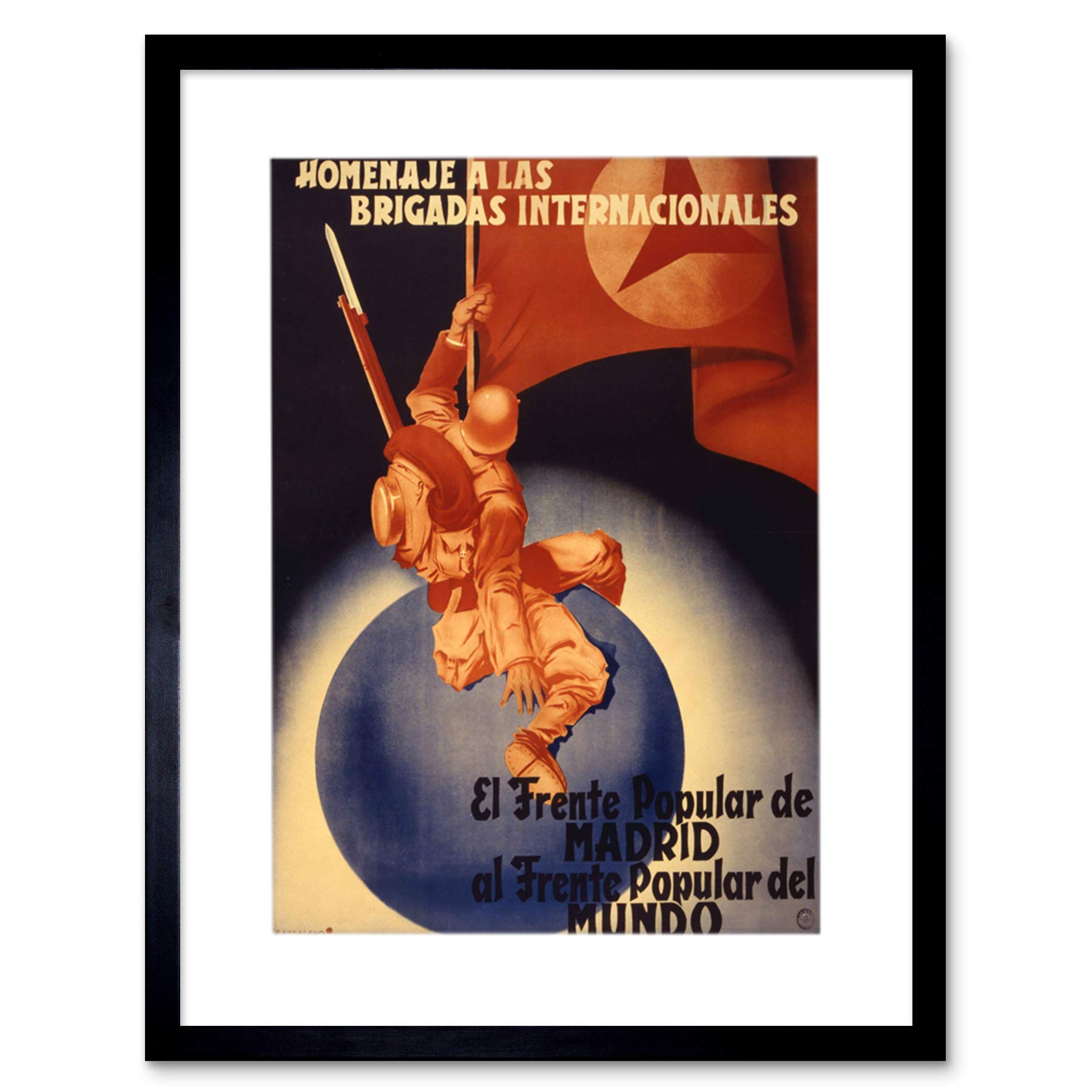 Wee Blue Coo War Civil Spain International Brigade Popular Picture Framed Wall Art Print