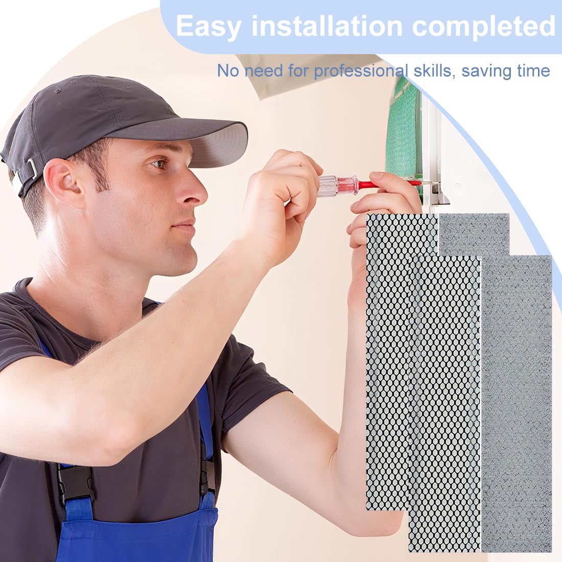 Filtri Ricambio Climatizzatore Condizionatore Elettrostatici,Para Aria per Condizionatore,Compatibili con DAIKIN FTXS FTKS 20/25/35 Serie D + FTXS 20/25/35/42/50 serie G,40x255mm,2pcs