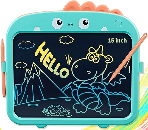 XINSITE Tableta de escritura LCD para niños, almohadilla de dibujo colorida de 15 pulgadas, tableta de dibujo electrónica reutilizable, juguetes