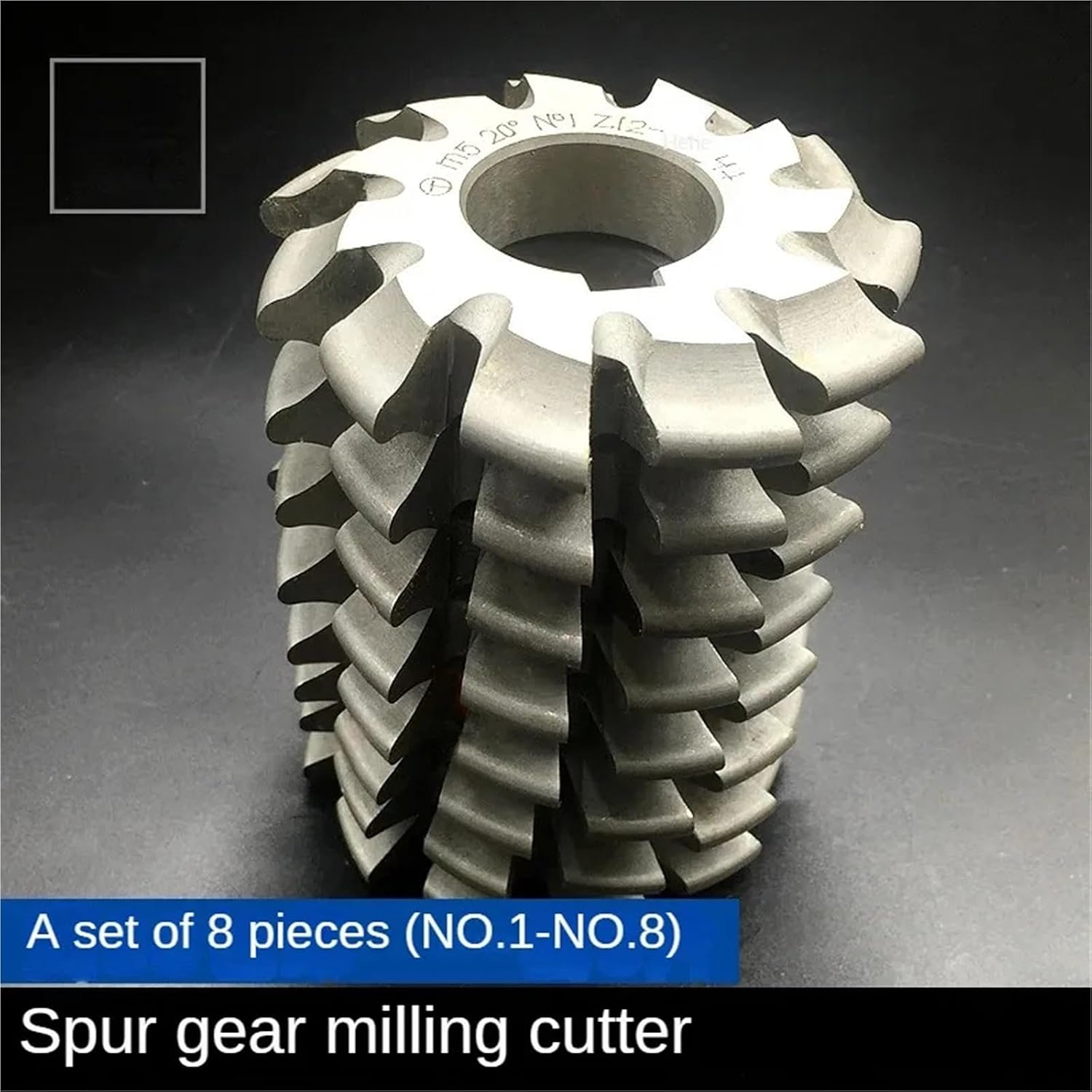 8Pcs Spur Gear milling Cutter M1 M1.25 M1.5 M1.75 M2 M2.5 M3 Modulus PA20 Degrees NO.1-NO.8 HSS Disc milling Cutter(M2.25 8PCS NO.1-NO.8)
