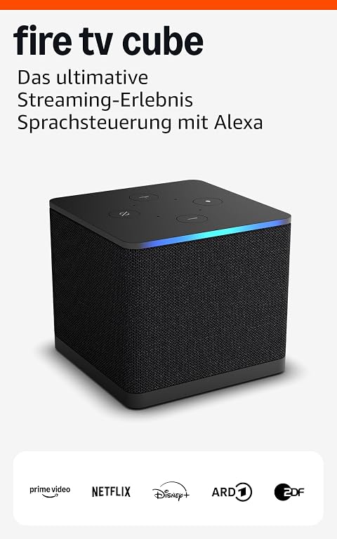 Amazon Fire TV Cube (Neueste Generation) | Streaming-Mediaplayer mit Sprachsteuerung mit Alexa, Wi-Fi 6E, 4K Ultra HD, finde Serien schneller mit Alexa+