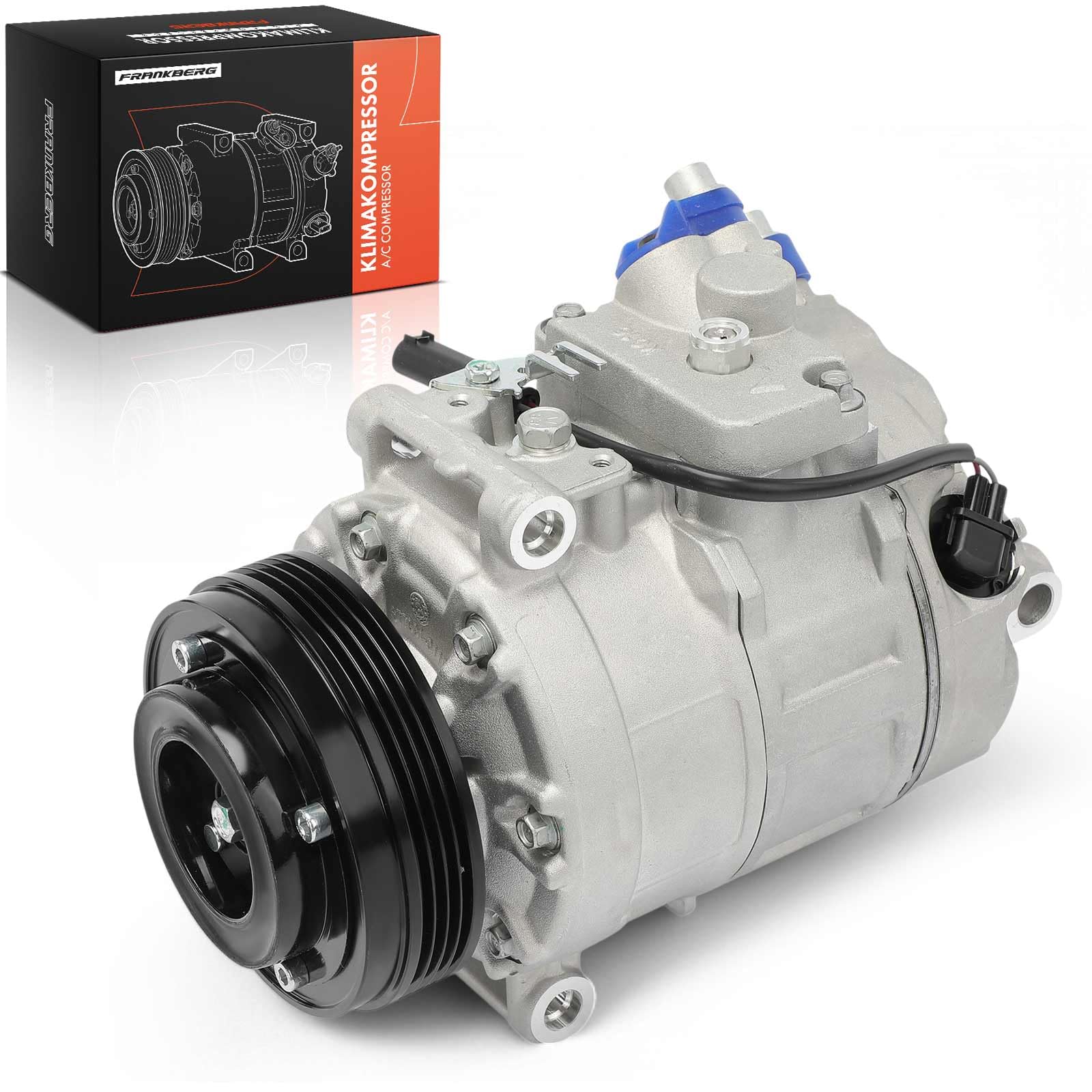 Frankberg Compresor de aire acondicionado con embrague Diesel Compatible con 5 Series E60 520d 5 Series Touring E61 520d 7 Series E65/E66/E67 745d Replace# 64526950152, aceite premezclado