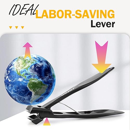 Miniatura 5 de BEZOX Cortaúñas gruesas con lima de uñas de metal, cortaúñas profesional para uñas gruesas para hombres, cortaúñas de acero inoxidable con estuche