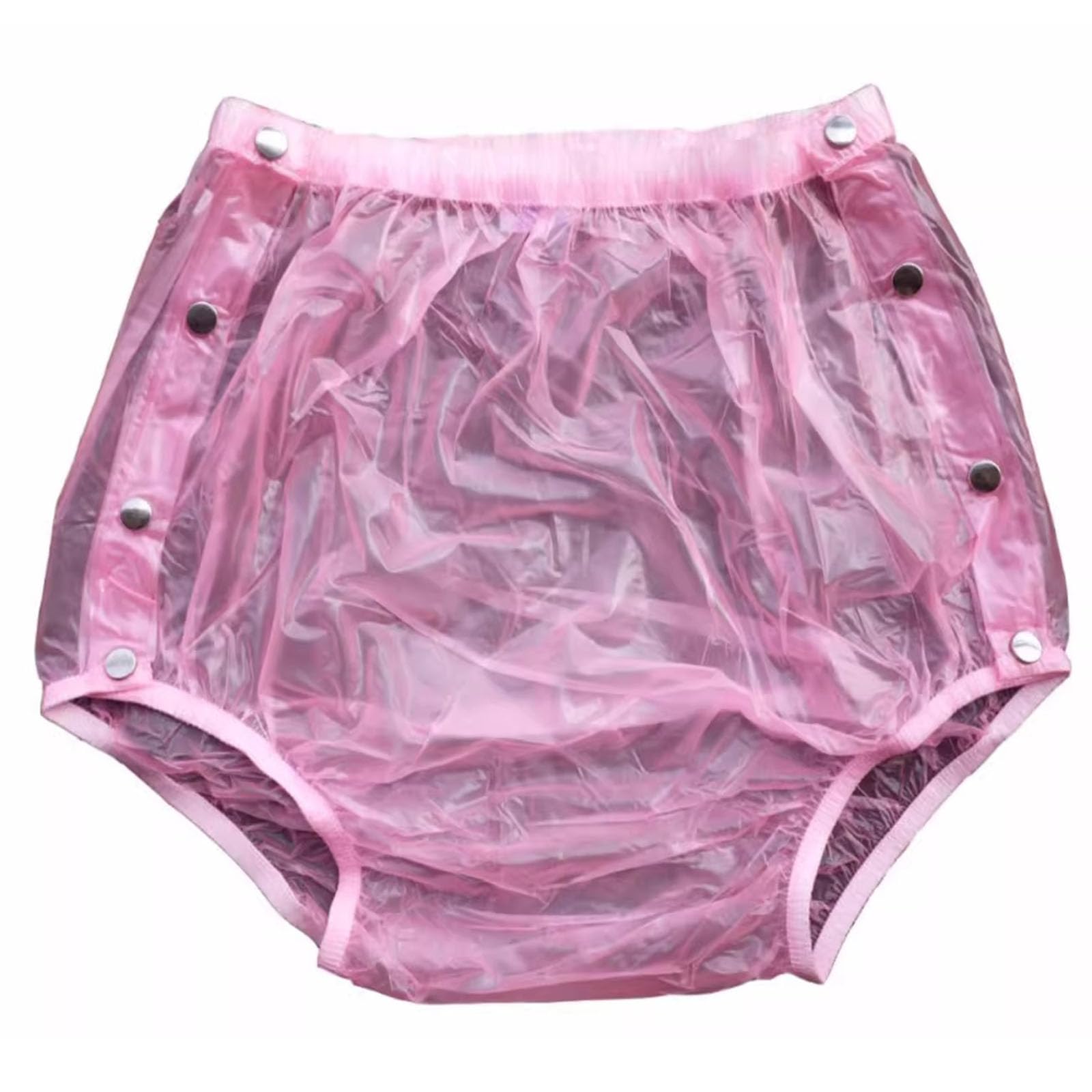 wasserdichte, Sexy Inkontinenz-Windelüberhosen Aus Transparentem PVC – Strapazierfähig, Leicht Und Vielseitig – Wiederverwendbar Und AuslaufsicherPink,L
