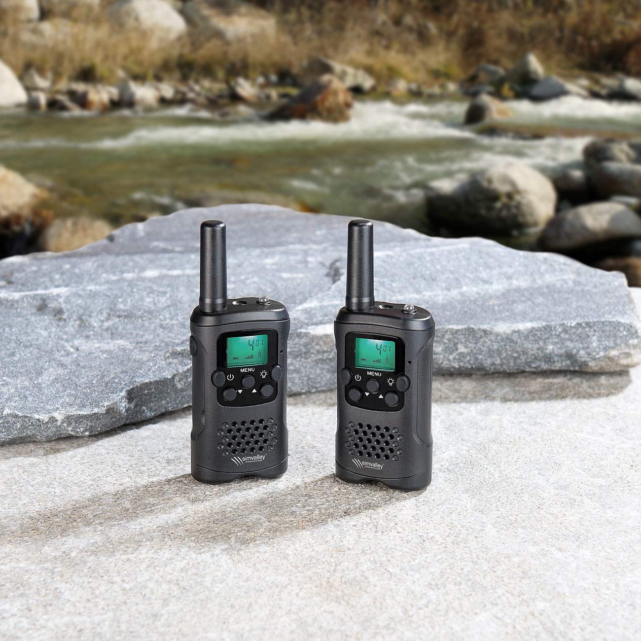 Communications Walki Talki: 4er-Set PMR-Funkgeräte mit VOX, bis 10 km Reichweite, LED-Taschenlampe (Walkie Talkie Set, Funkgerät Talkies, 2er)