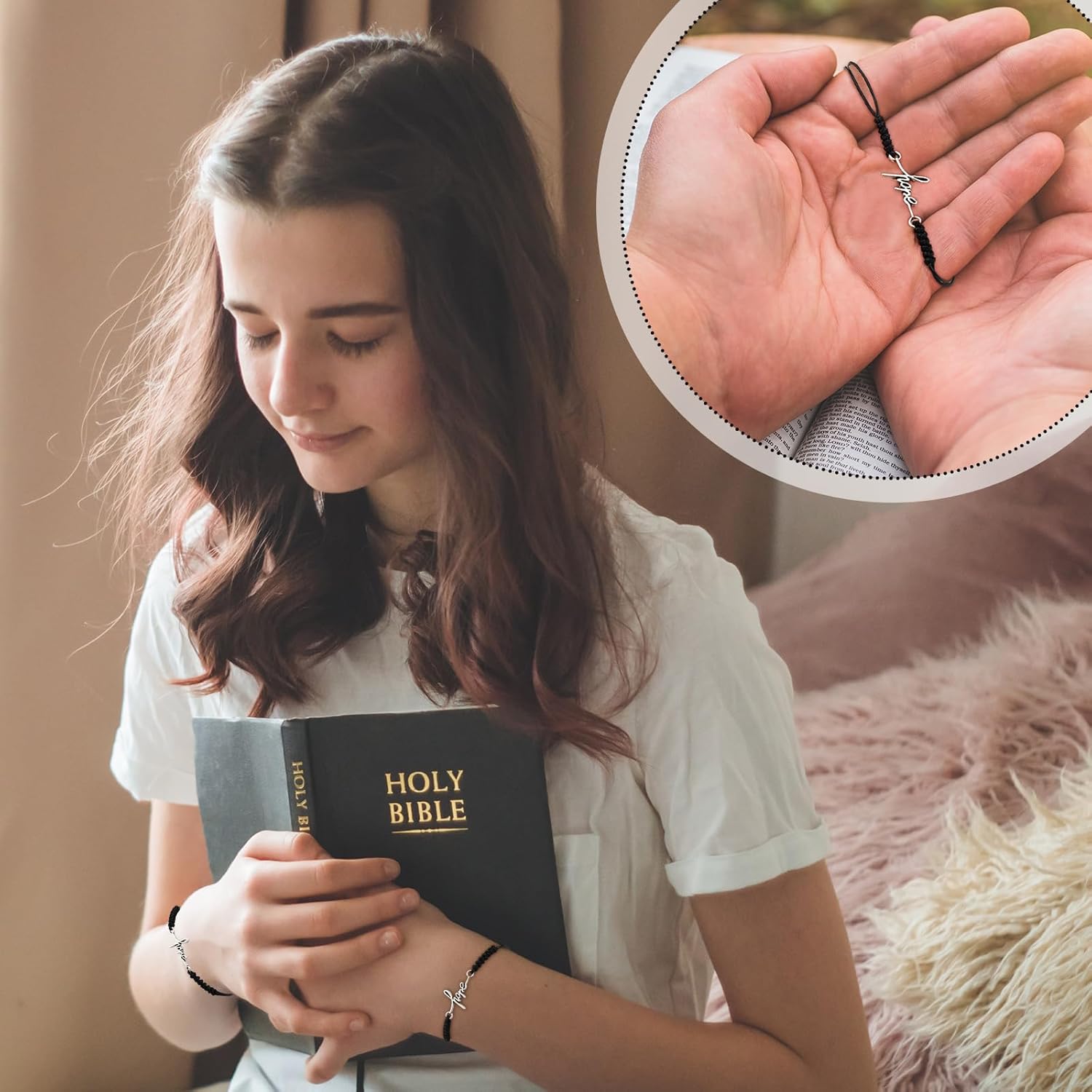 Rtteri 20 Pcs Christian Hope Bracelets Jesus Friendship Wristband Inspirational Birthday Jewelry Gifts Charm Adjustable Religious Gifts for Women Christian - Image 6