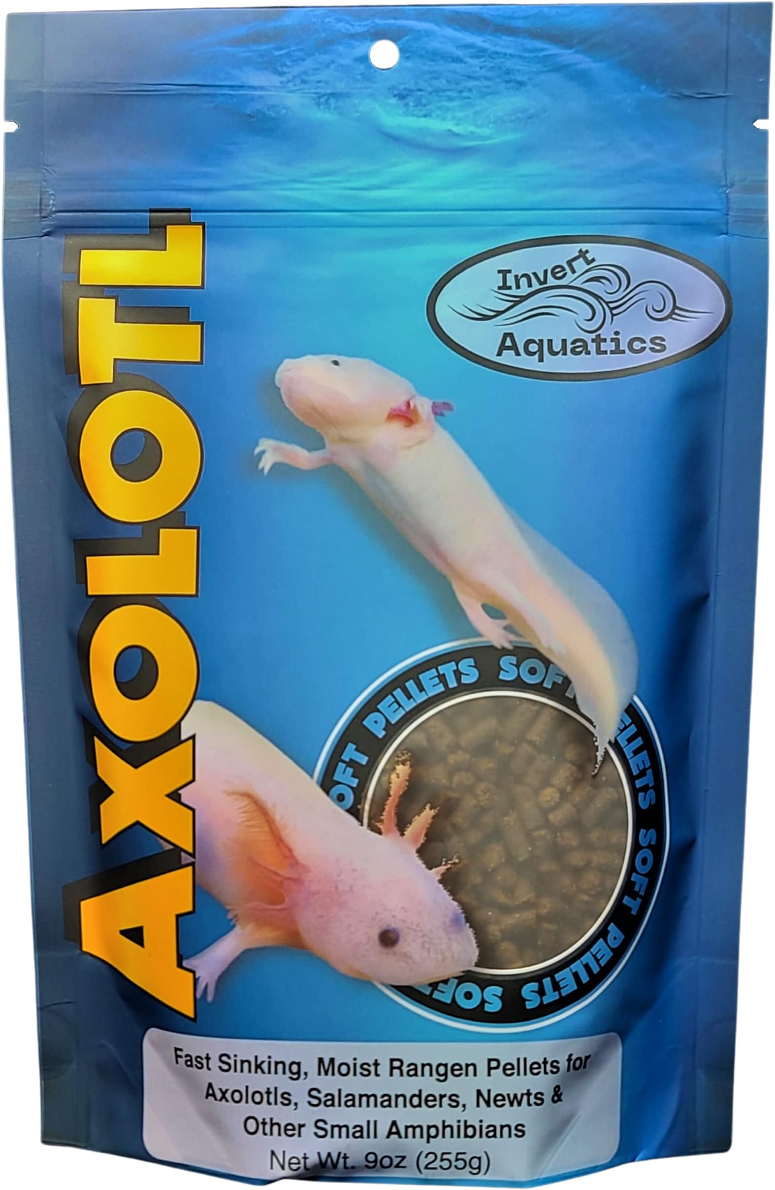 Soft Pellets for Axolotls - Moist Sinking Diet for Axolotl, Newts, Salamanders & Other Small Amphibians (9 oz (255g))
