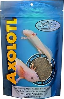 Invert Aquatics Soft Pellets for Axolotls - Moist Sinking Diet for Axolotl, Newts, Salamanders & Other Small Amphibians (9 oz (255g))