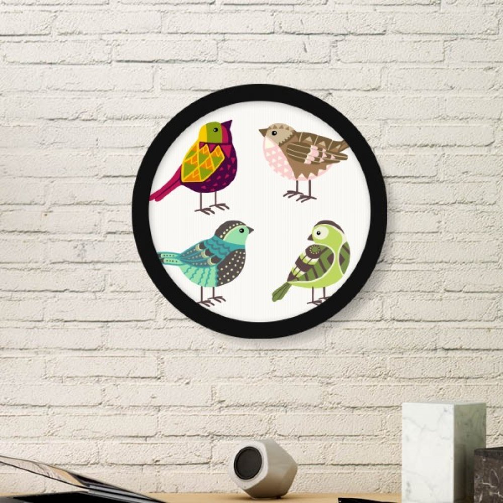 Illustration oiseaux couleur en cadre noir pour embellir le salon chaleureux